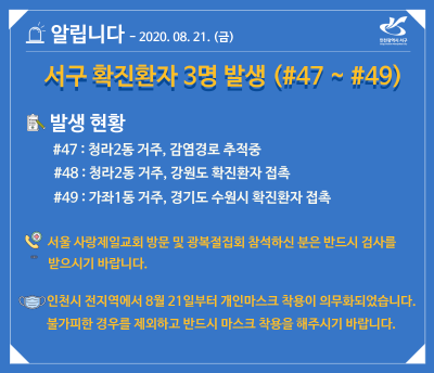 [크기변환]서구, 확진환자 3명 발생...인천시 ‘마 스크 착용 의무화 행정명령’ 발령1.png